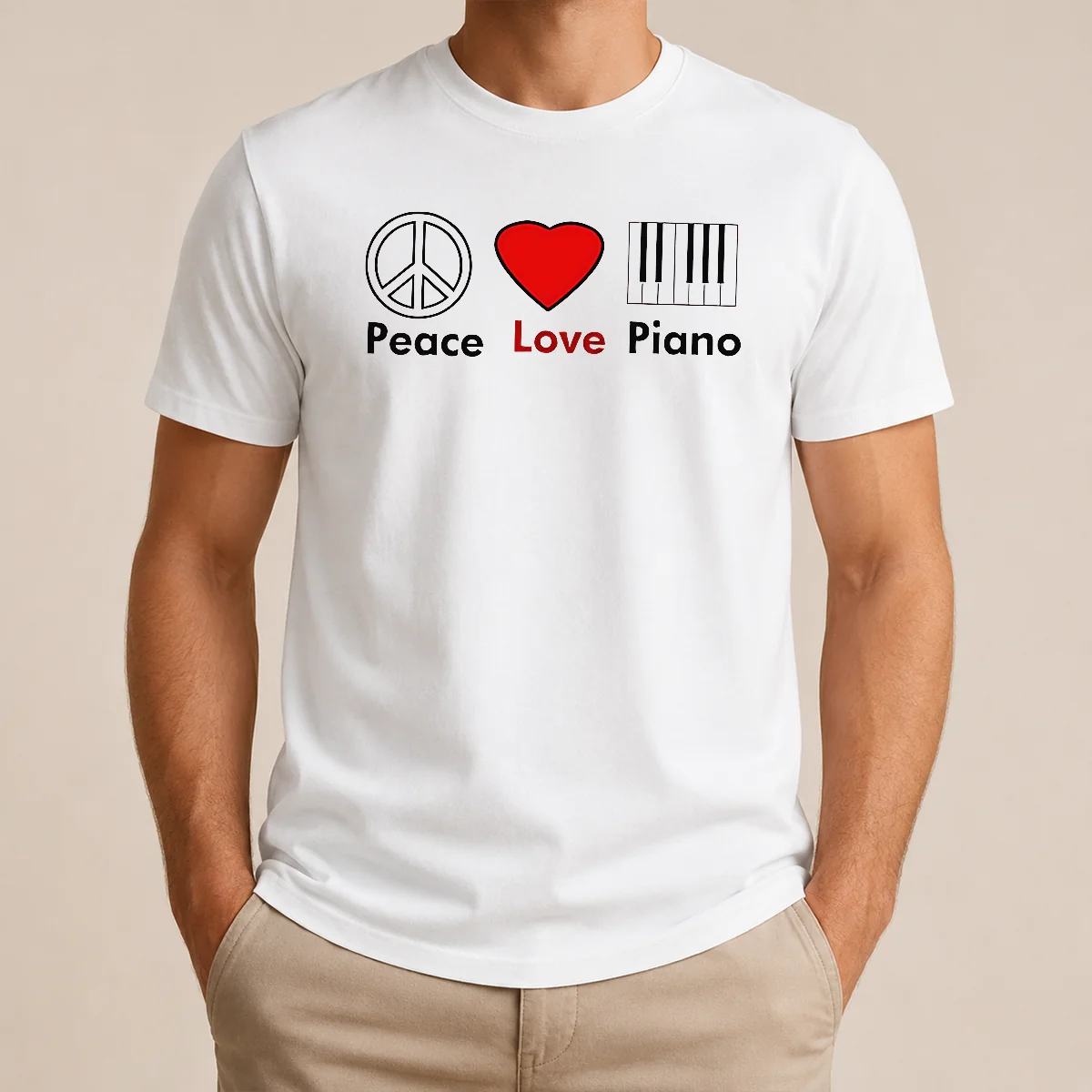 Nice Hot Peace Love Piano Shirt
