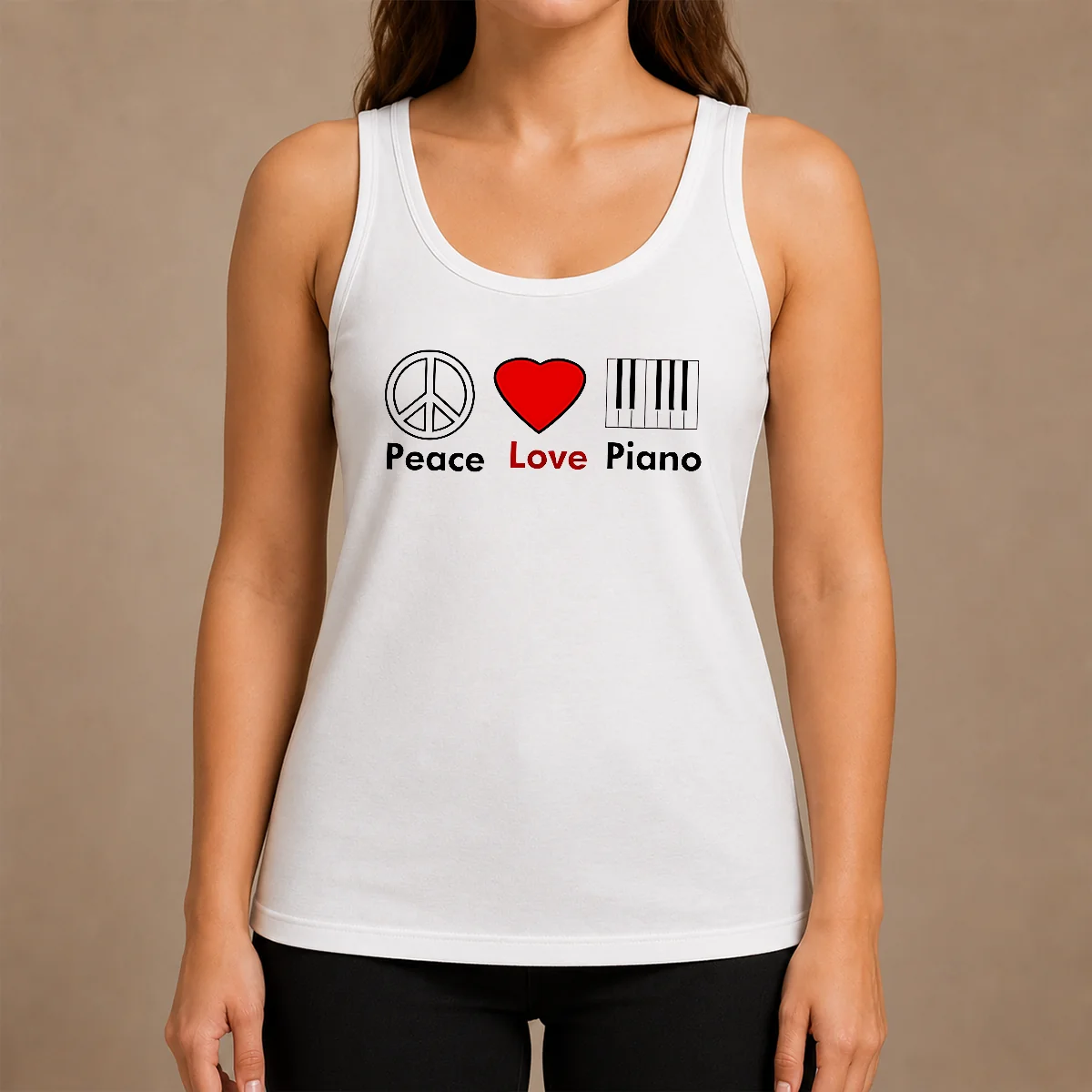 Nice Hot Peace Love Piano Shirt - Image 3
