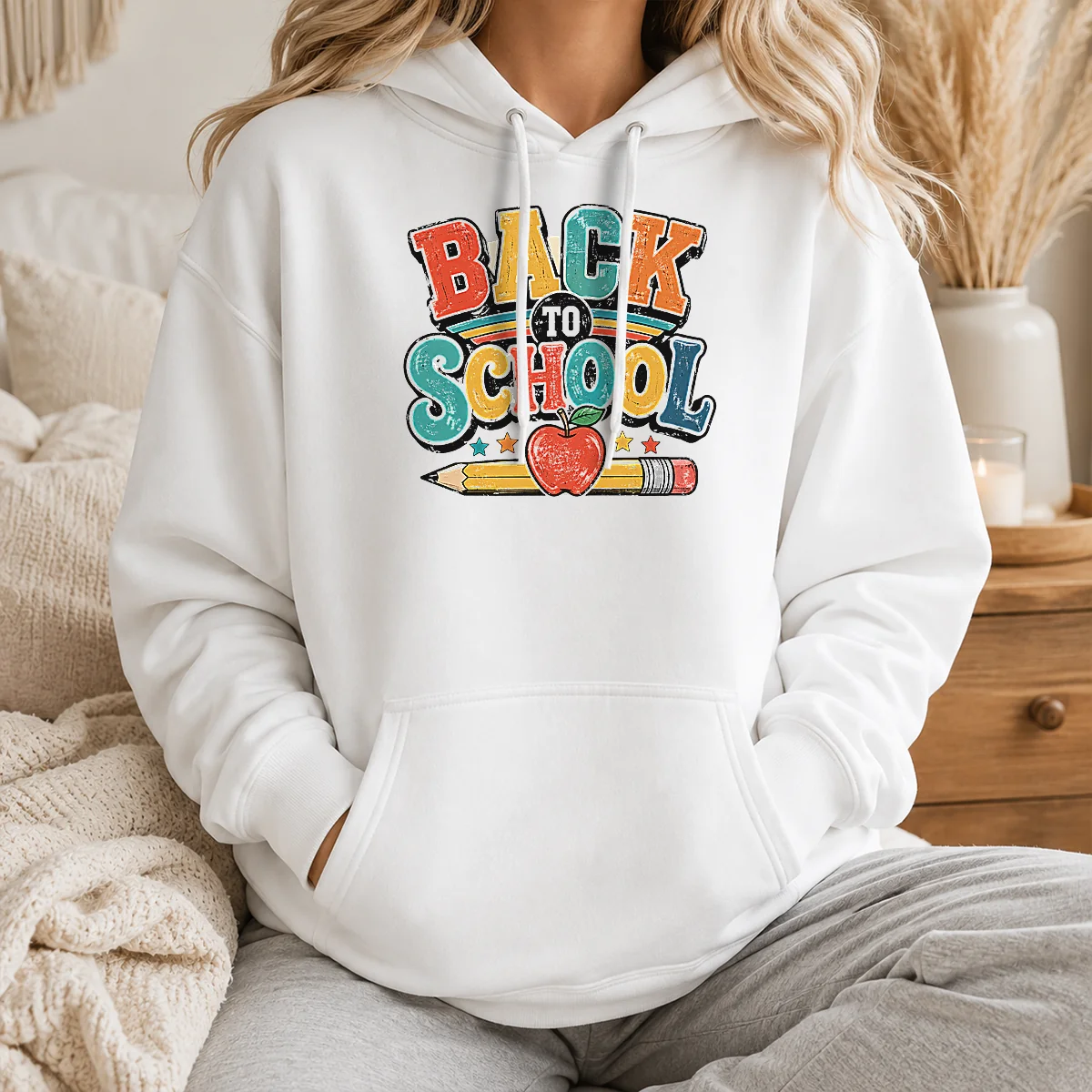 Hot Pretty Retro Vintage Back To School Apple Pencil Shirt - Image 6