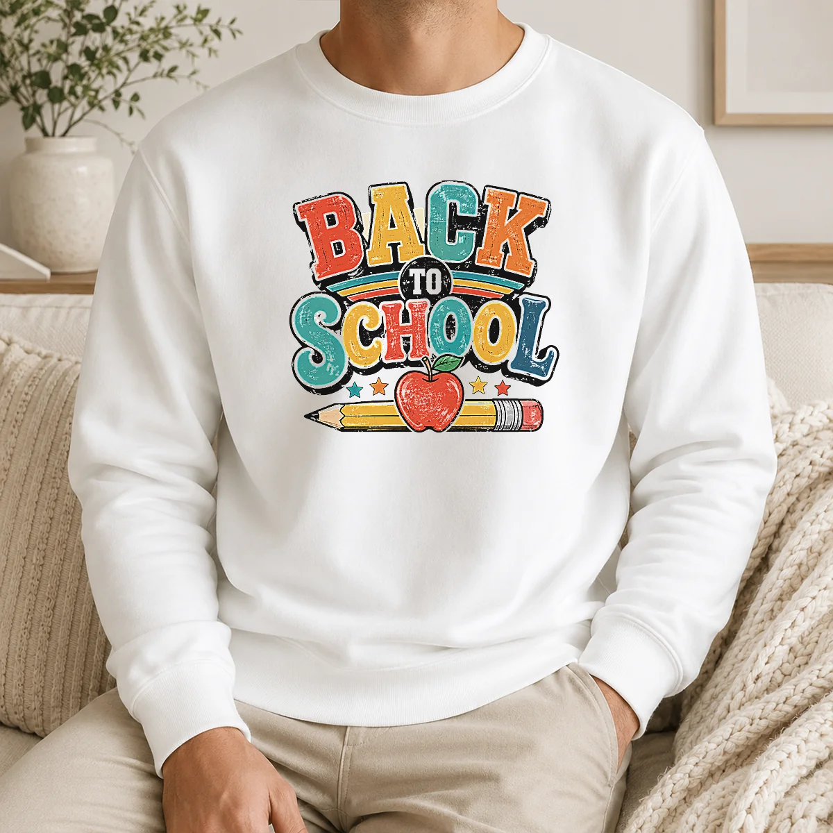 Hot Pretty Retro Vintage Back To School Apple Pencil Shirt - Image 7