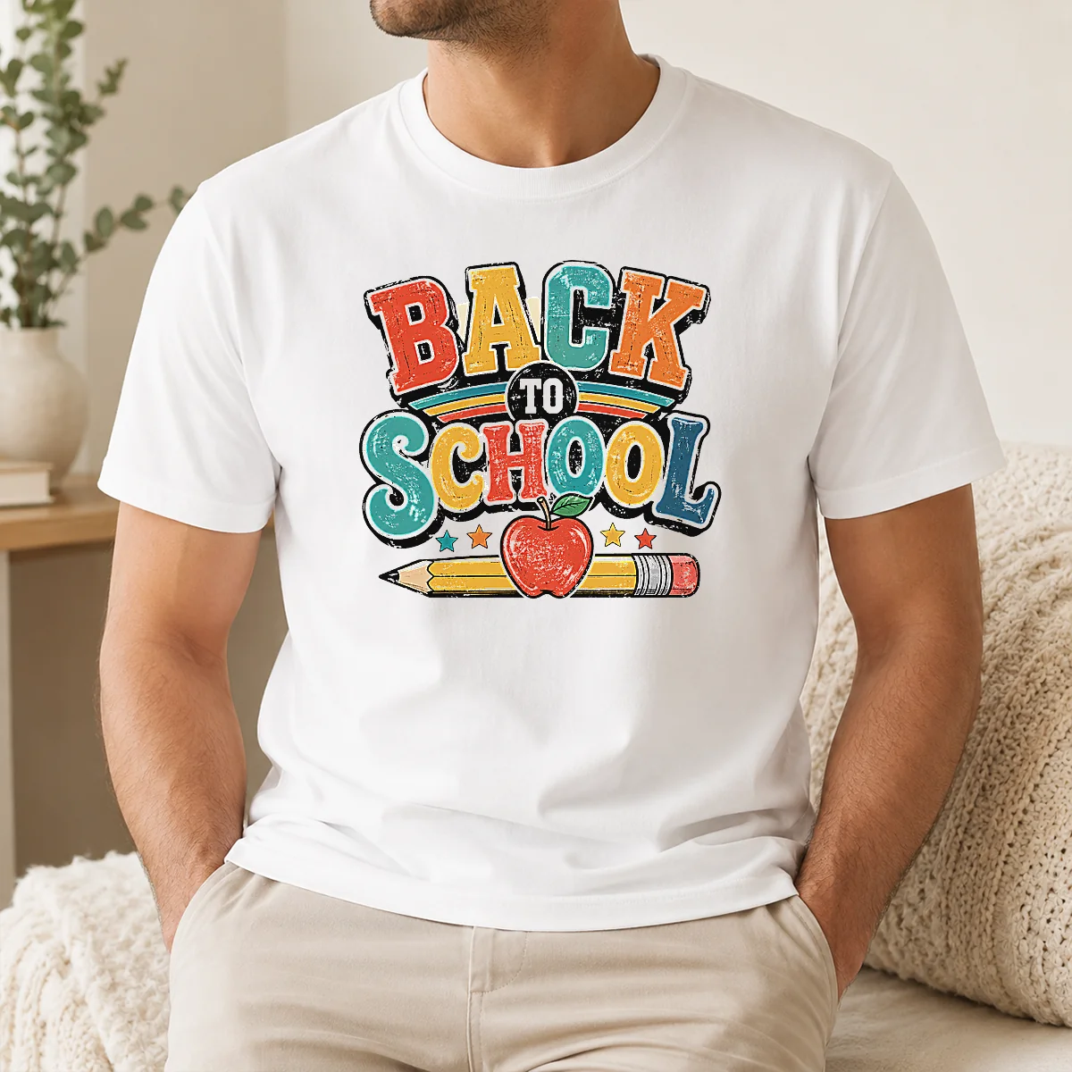 Hot Pretty Retro Vintage Back To School Apple Pencil Shirt
