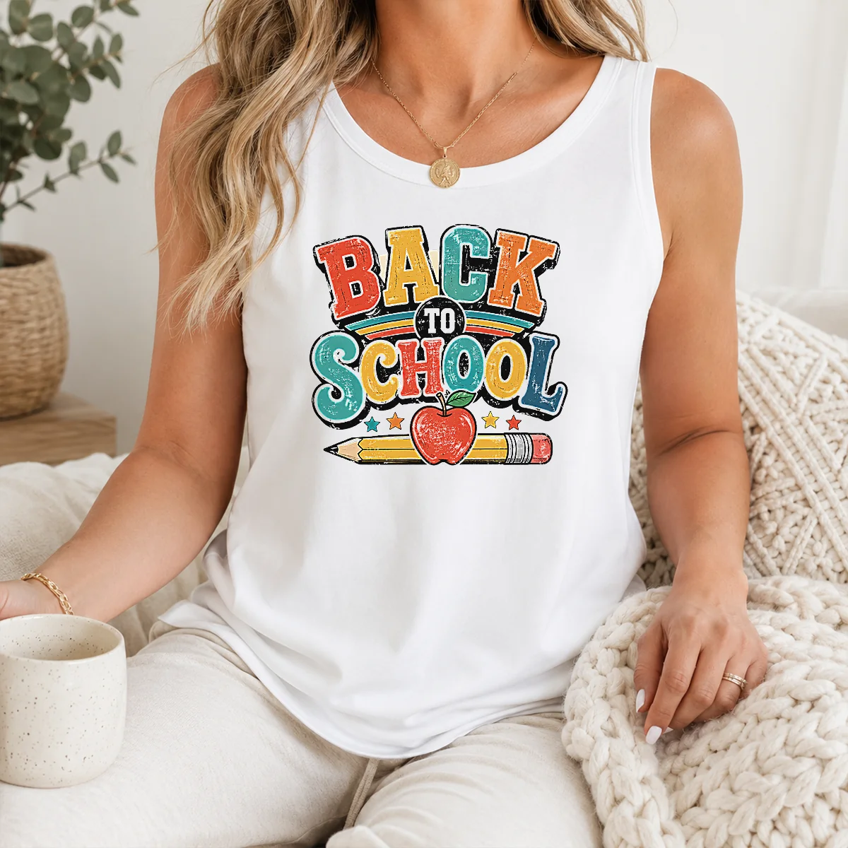 Hot Pretty Retro Vintage Back To School Apple Pencil Shirt - Image 3