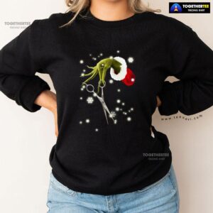 Alternative view of Grinch Hand Scissors Hairstylist How The Grinch Stole Christmas Sweatshirt