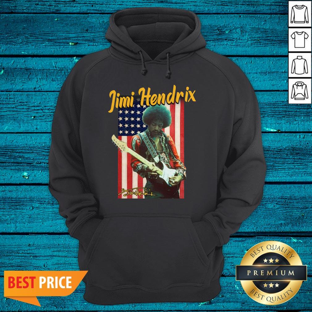 Nice Jimi Hendrix American Flag Signature Shirt - Image 3