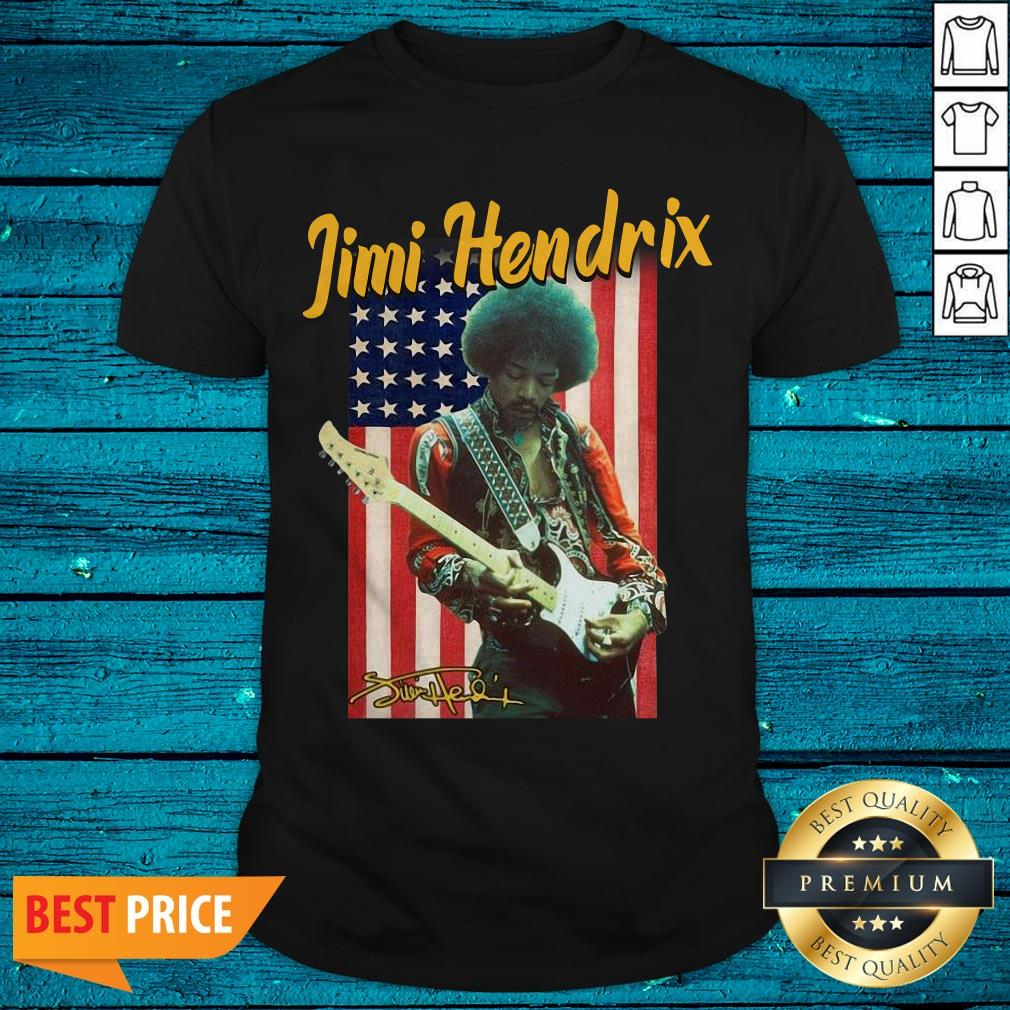 Nice Jimi Hendrix American Flag Signature Shirt