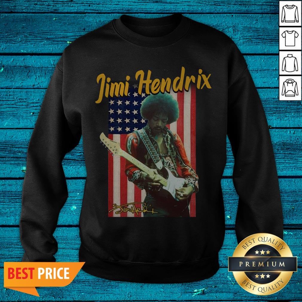 Nice Jimi Hendrix American Flag Signature Shirt - Image 2