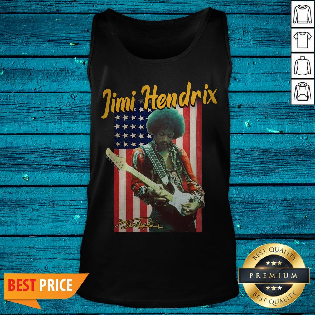 Nice Jimi Hendrix American Flag Signature Shirt - Image 4