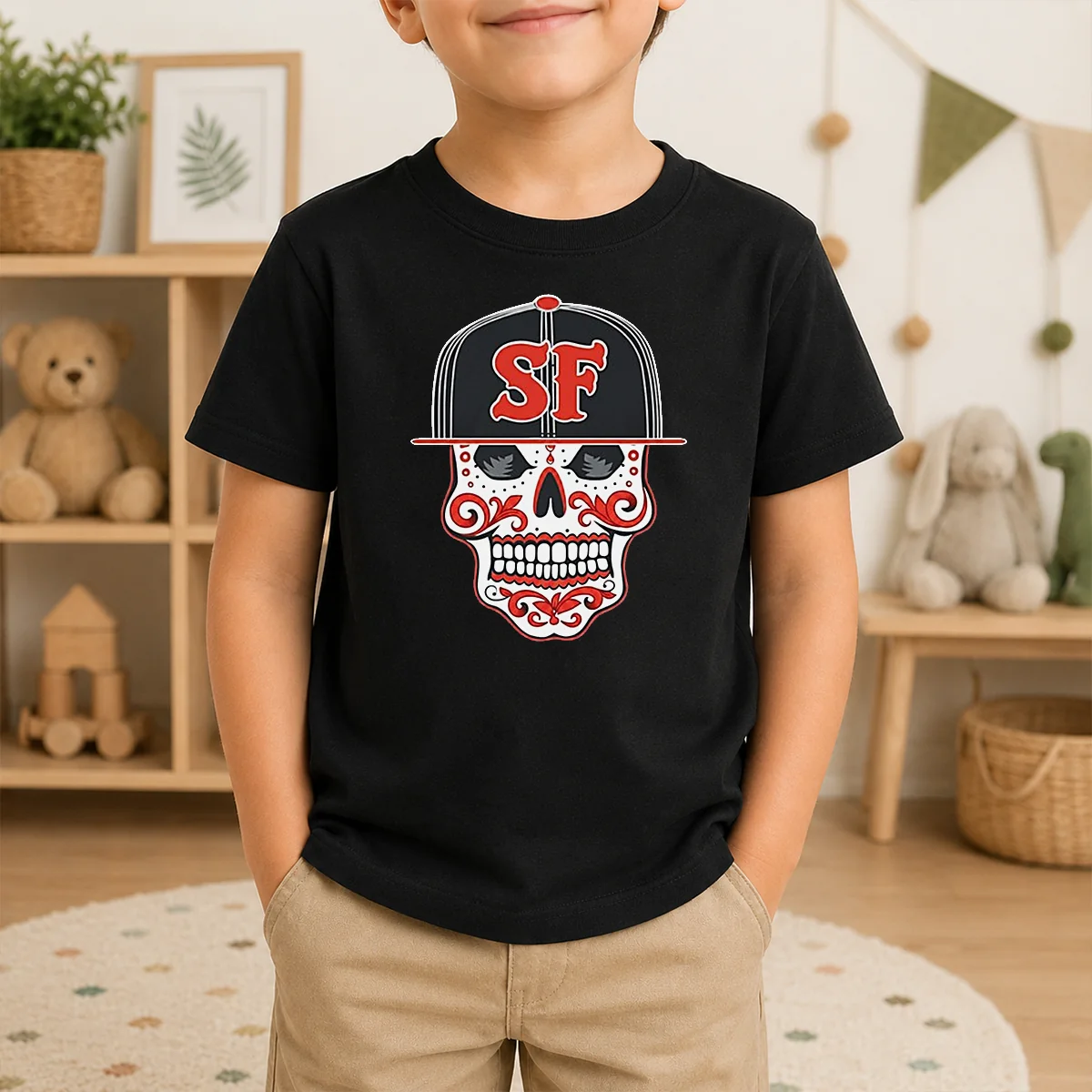 Official Sf Sugar Skull San Francisco Hat Shirt - Image 9