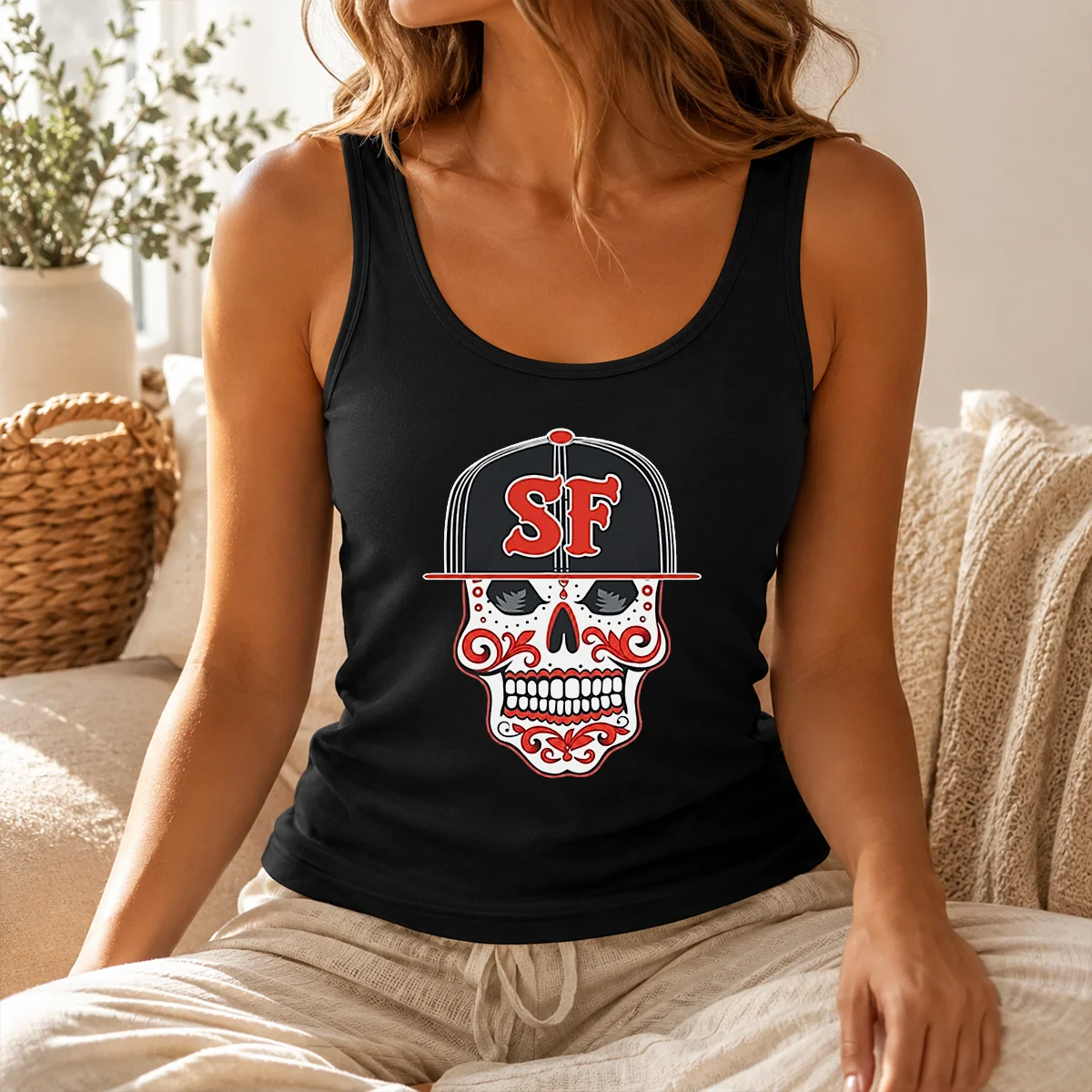 Official Sf Sugar Skull San Francisco Hat Shirt - Image 3