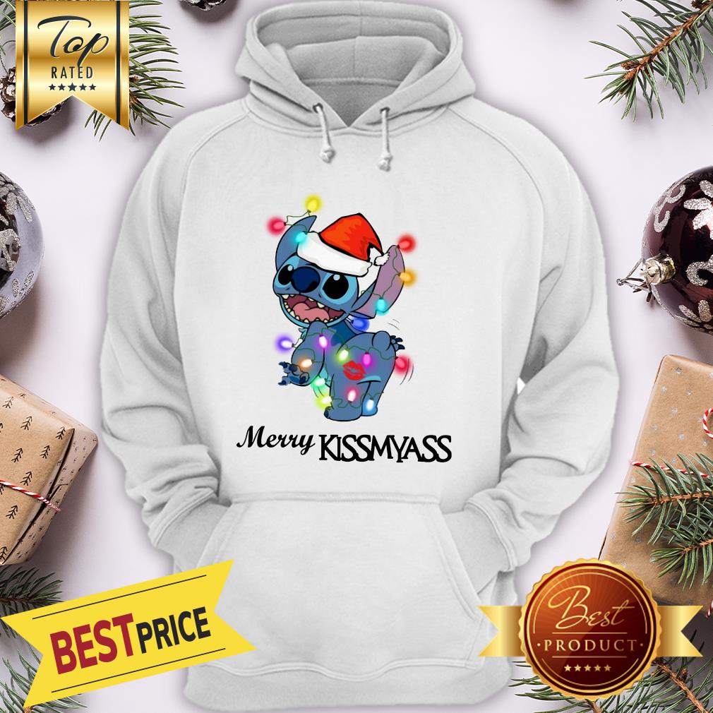 Official Santa Stitch Merry Kissmyass Shirt - Image 5