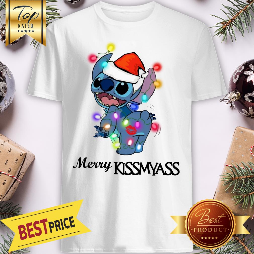Official Santa Stitch Merry Kissmyass Shirt