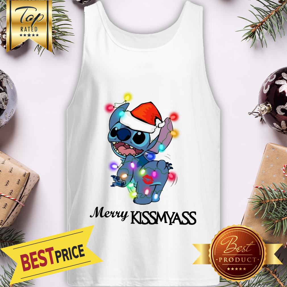 Official Santa Stitch Merry Kissmyass Shirt - Image 3