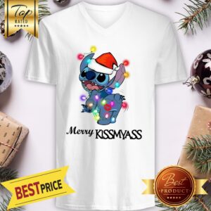 Alternative view of Official Santa Stitch Merry Kissmyass Shirt