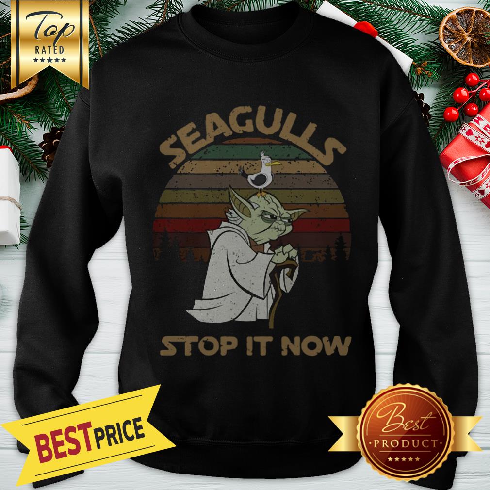 Official Vintage Star Wars Yoda And Seagulls Stop It Now Shirt - Image 4