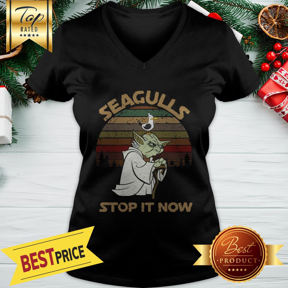 Official Vintage Star Wars Yoda And Seagulls Stop It Now Shirt - Image 2
