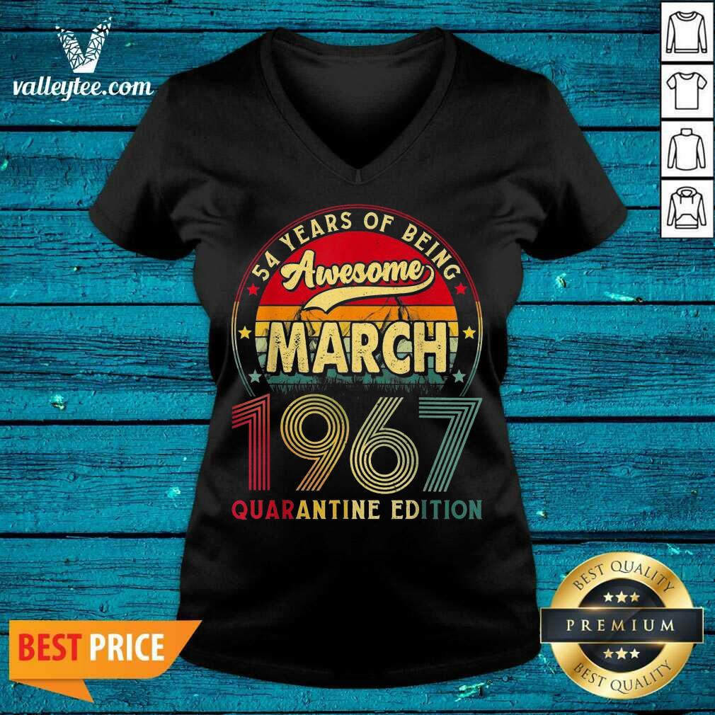 Cute Vintage March 1967 Awesome 54th Birthday Quarantine Shirt - Image 5