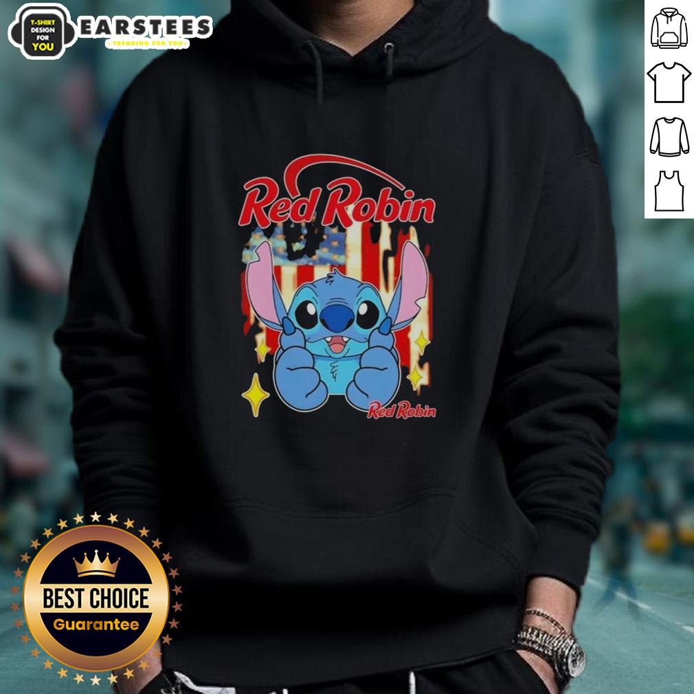 Cute Stitch Like Red Robin USA Flag T-Shirt - Image 2