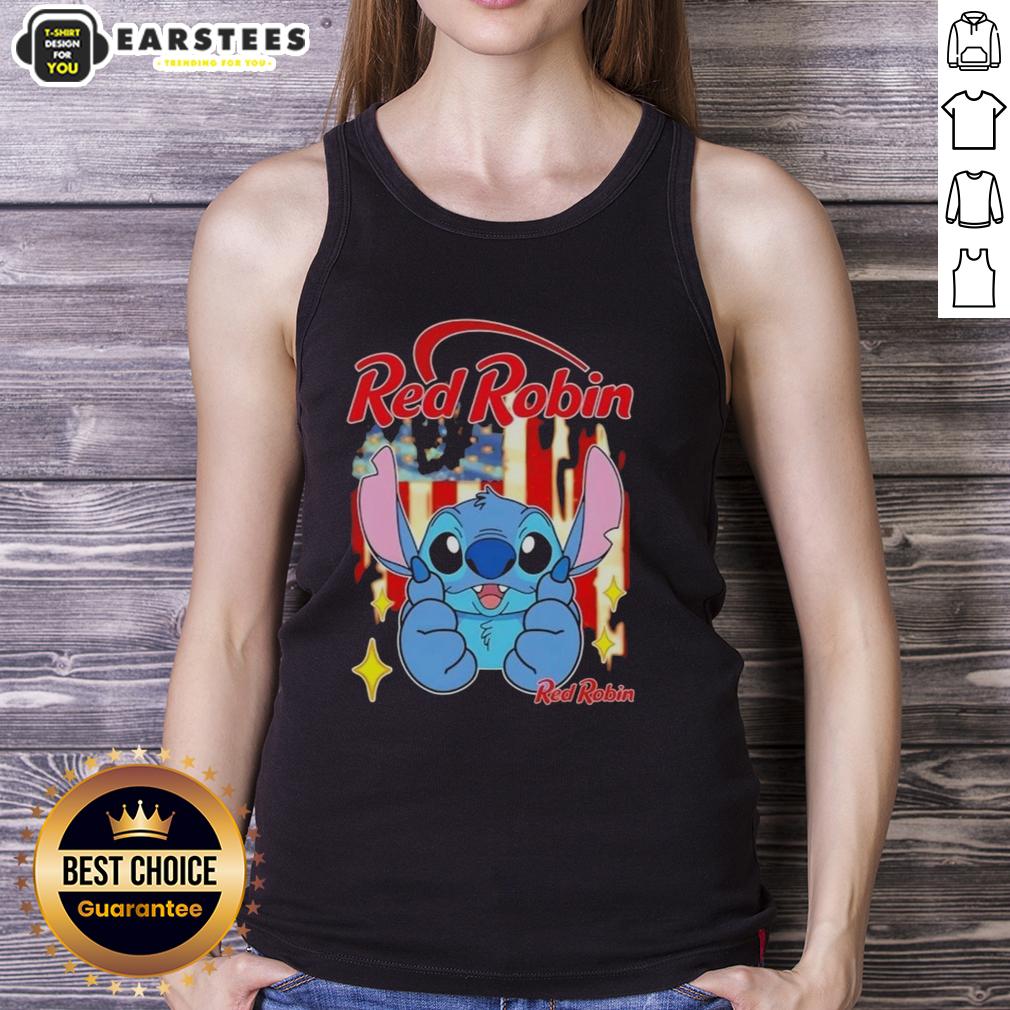 Cute Stitch Like Red Robin USA Flag T-Shirt - Image 3