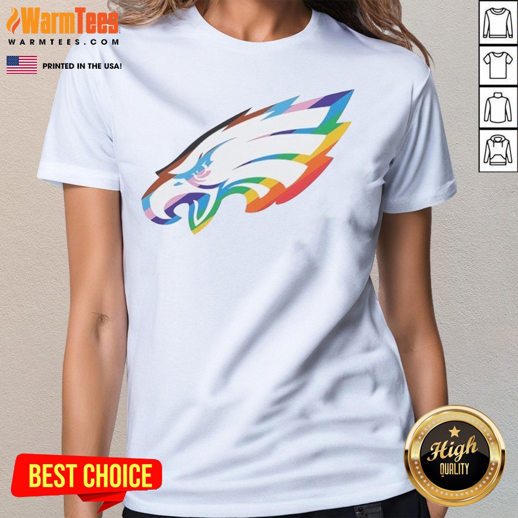 Awesome Philadelphia Eagles National Football League Rainbow Pride Logo Shirt - Image 3