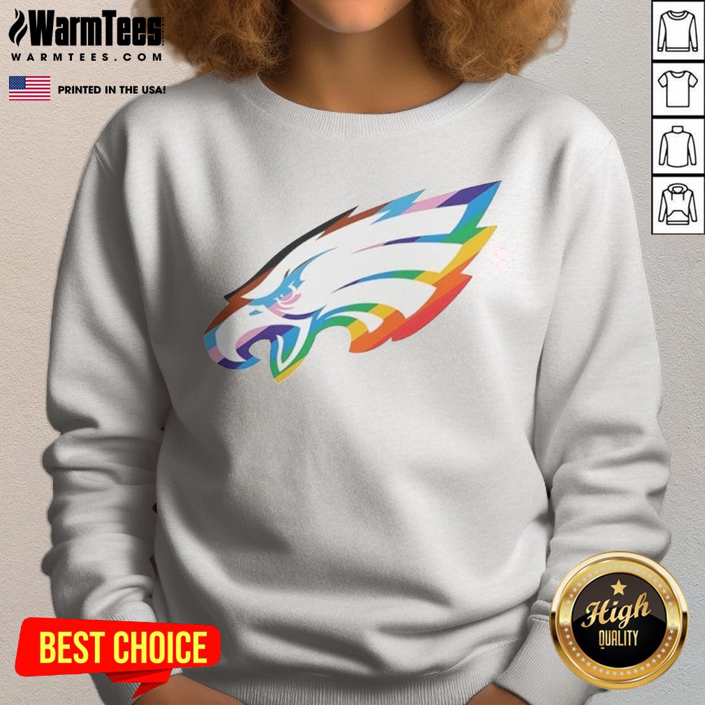 Awesome Philadelphia Eagles National Football League Rainbow Pride Logo Shirt - Image 4