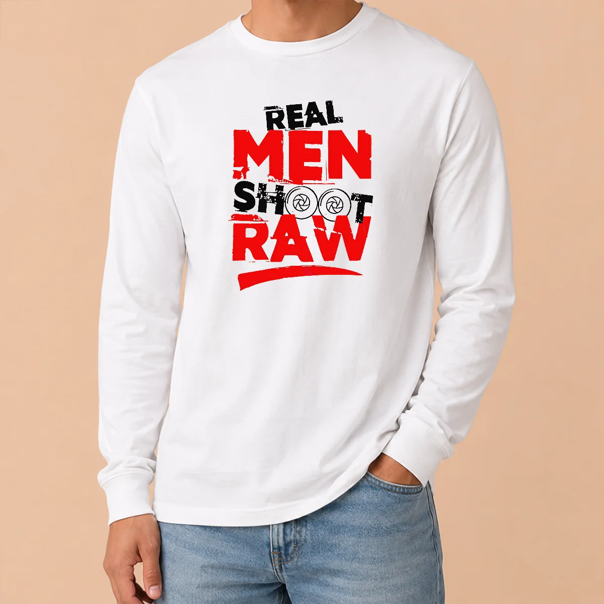 Funny Real Men Shoot Raw Photography Camera Shutter Aperture Shirt - Image 6
