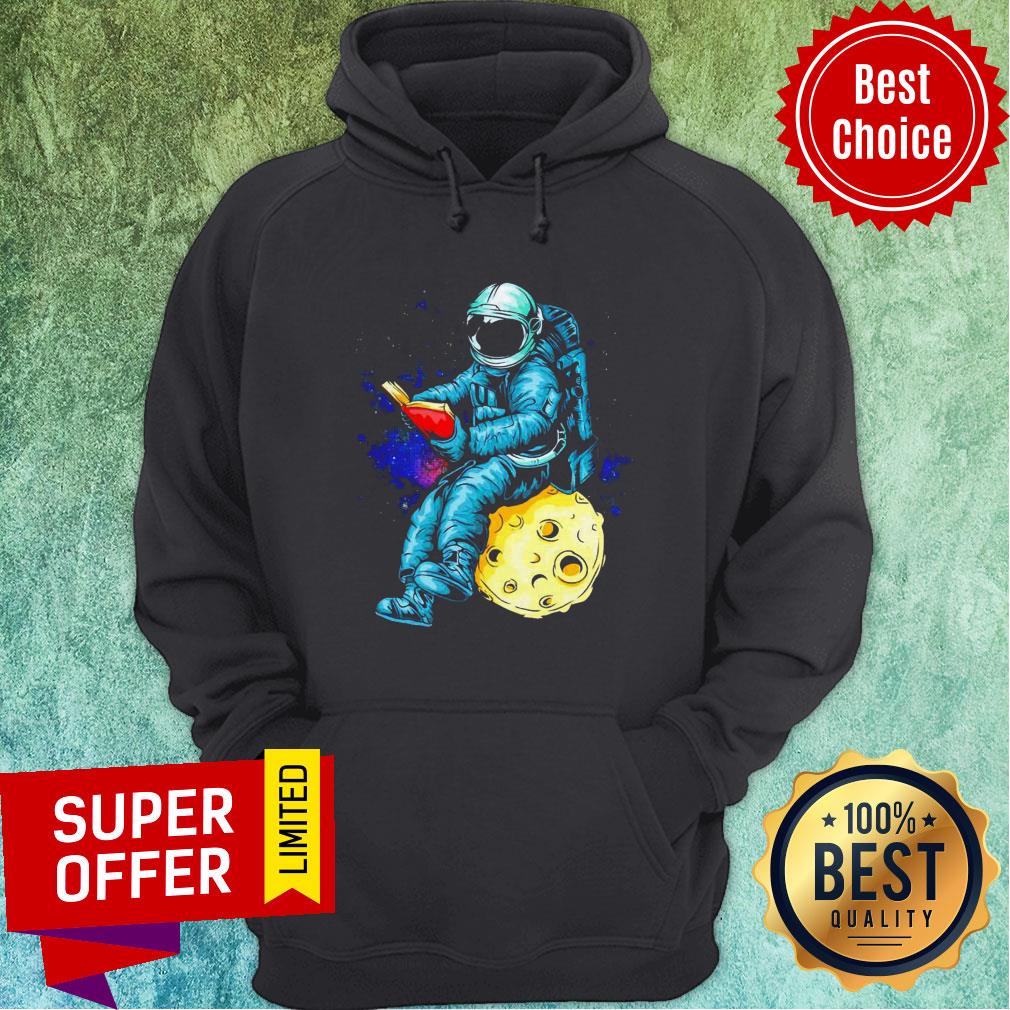 Official Astronaut Reading Book In The Moon Space Shirt - Image 2