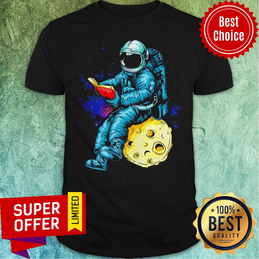 Official Astronaut Reading Book In The Moon Space Shirt