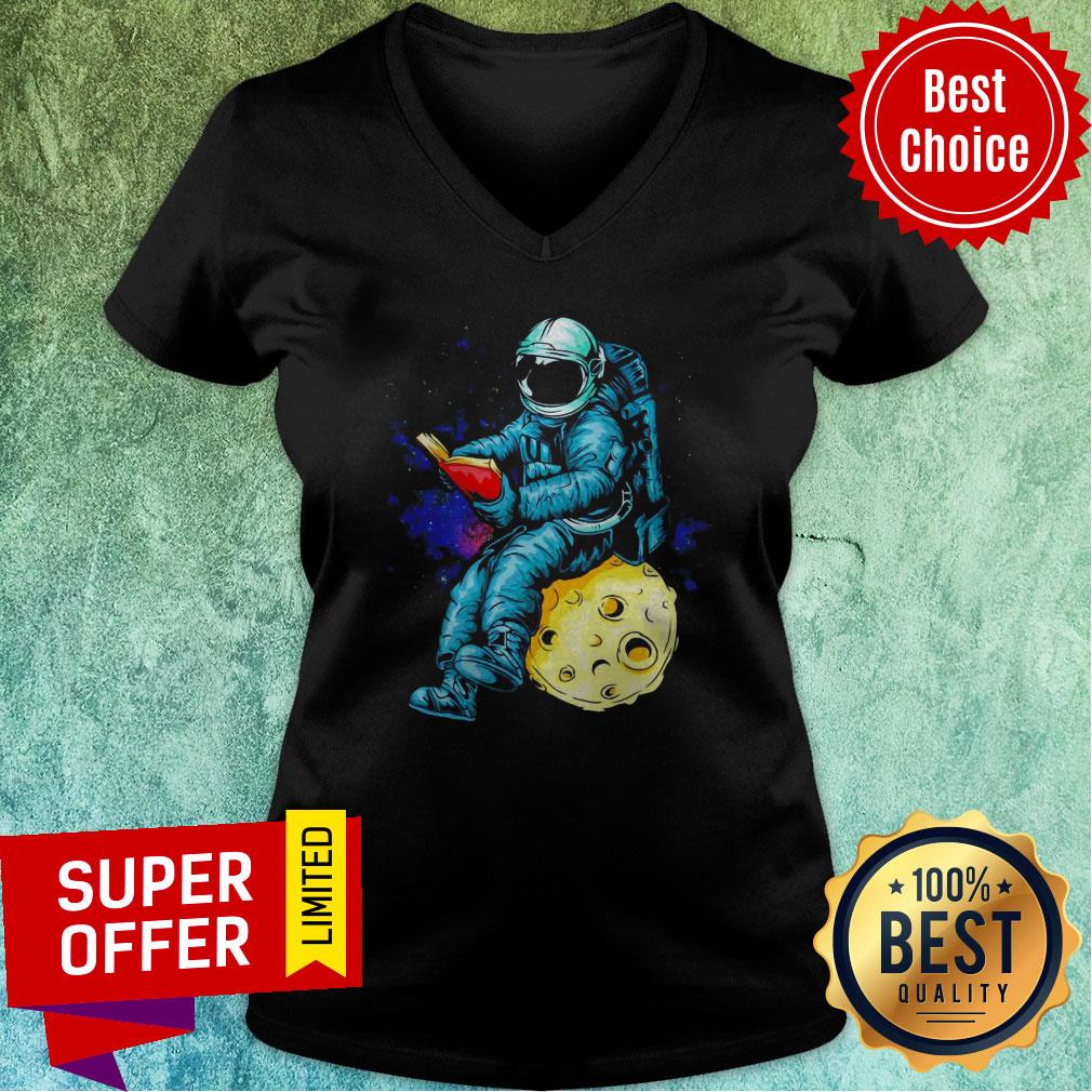 Official Astronaut Reading Book In The Moon Space Shirt - Image 3