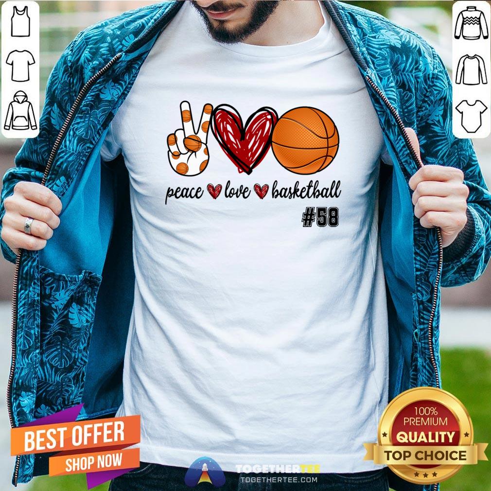 Premium Peace Love Basketball #58 Shirt