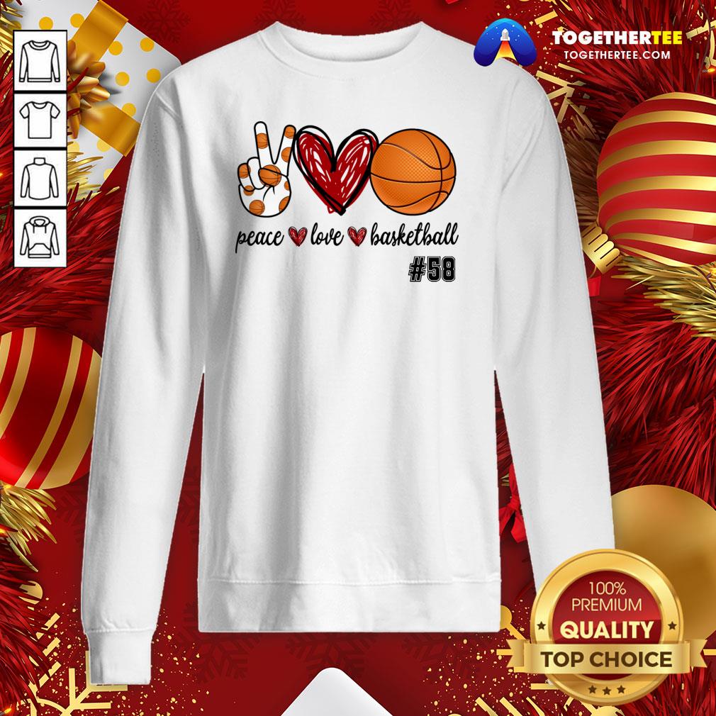 Premium Peace Love Basketball #58 Shirt - Image 4