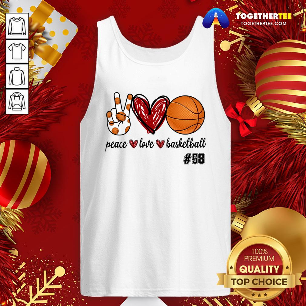 Premium Peace Love Basketball #58 Shirt - Image 3