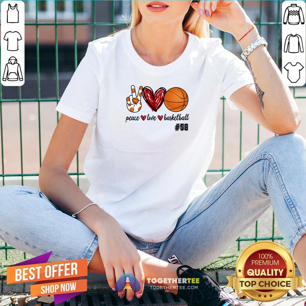 Premium Peace Love Basketball #58 Shirt - Image 2