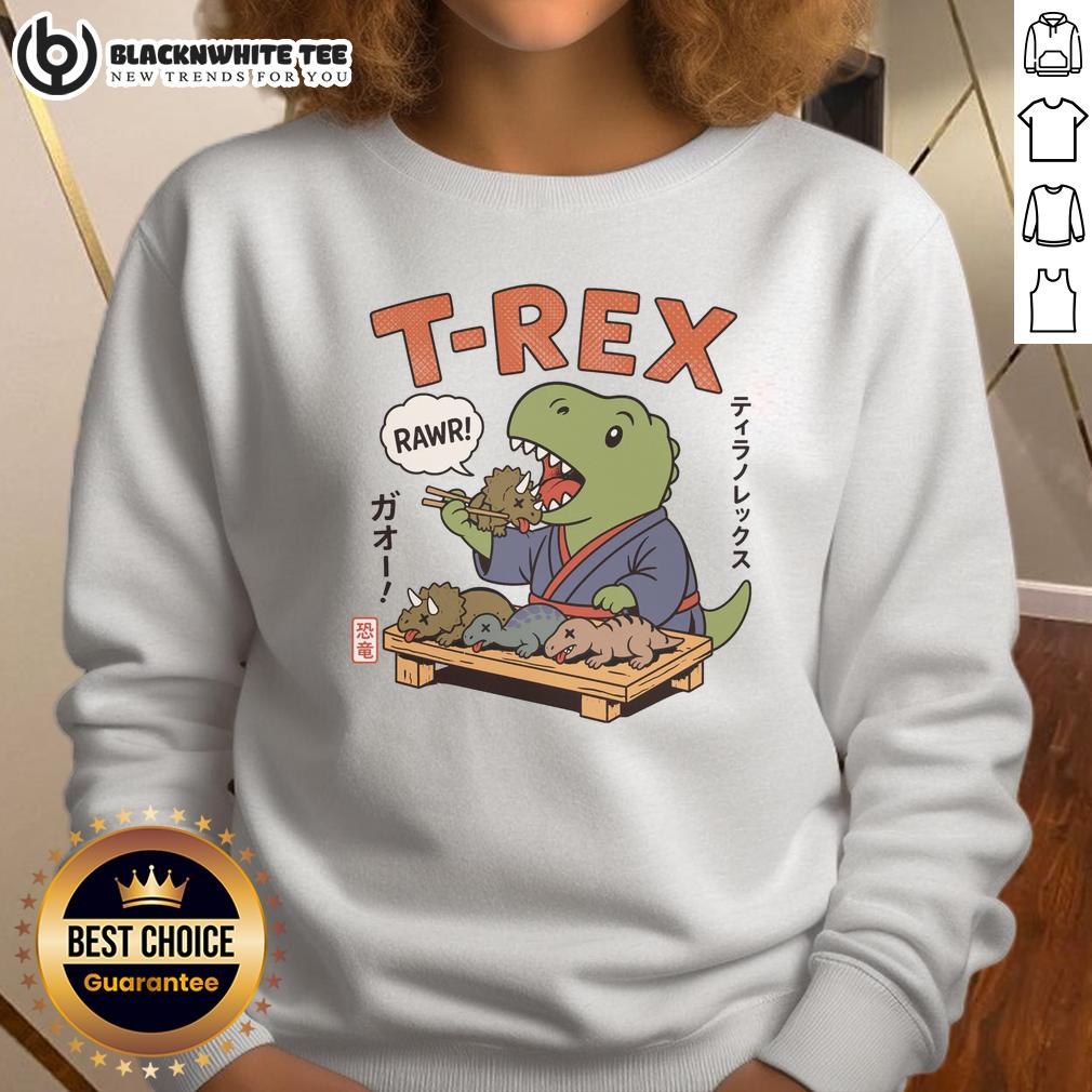 Nice Cute T-Rex Breakfast Japan T-Shirt - Image 5