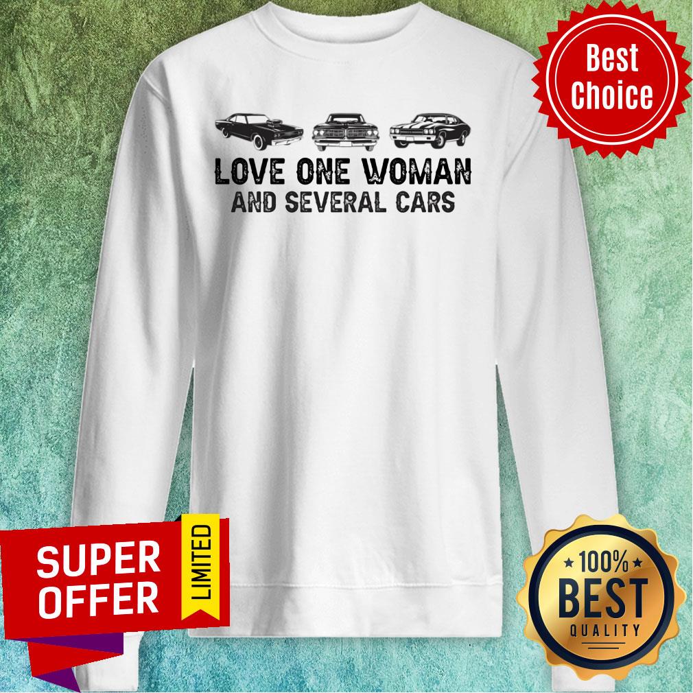 Official Love One Woman And Several Cars Shirt - Image 4