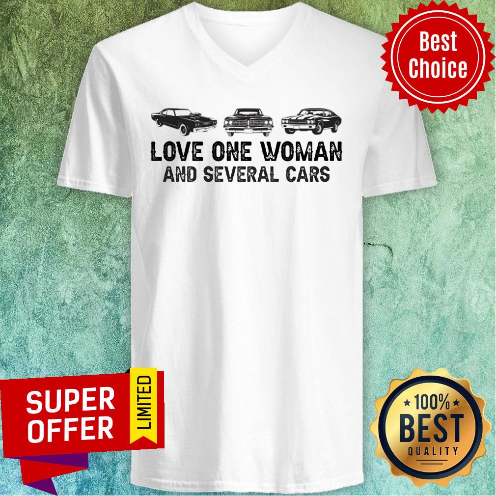 Official Love One Woman And Several Cars Shirt - Image 2