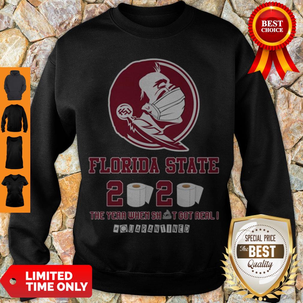 Hot Florida State Seminoles 2020 The Year Where Shit Got Real Quarantined Shirt - Image 4