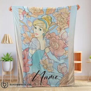 Awesome Disney Cinderella Elegant Princess Bloom Blanket Fleece Customized Blanket