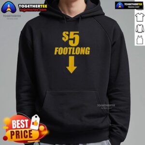 Alternative view of Official 5 Footlong Below Here T-Shirt
