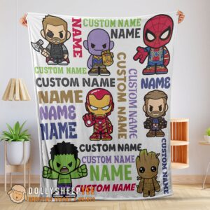 Official Top Personalized Marvel Superheroes And Thanos Blanket Fleece Customized Blanket