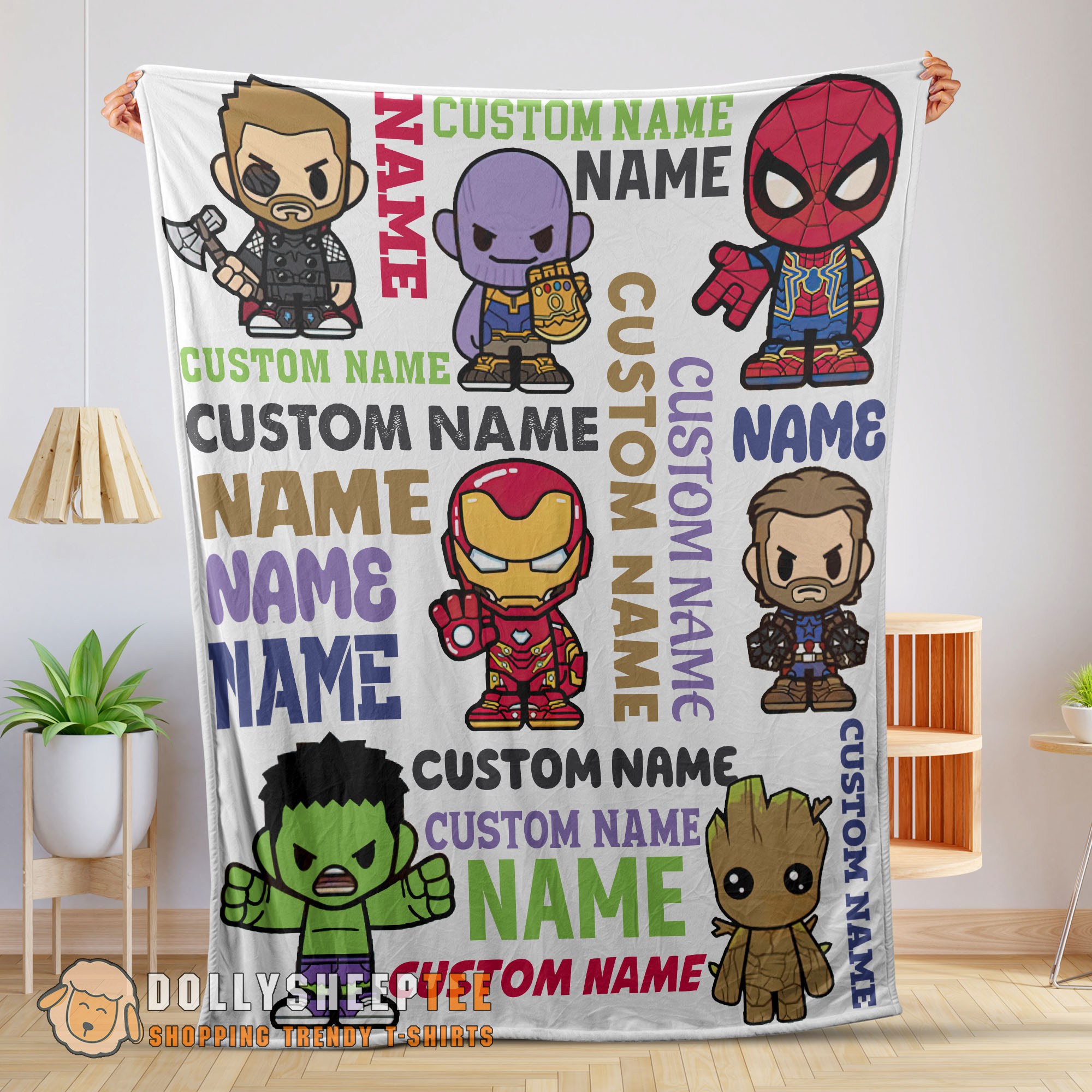 Official Top Personalized Marvel Superheroes And Thanos Blanket Fleece Customized Blanket