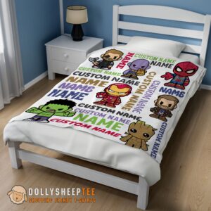 Alternative view of Official Top Personalized Marvel Superheroes And Thanos Blanket Fleece Customized Blanket