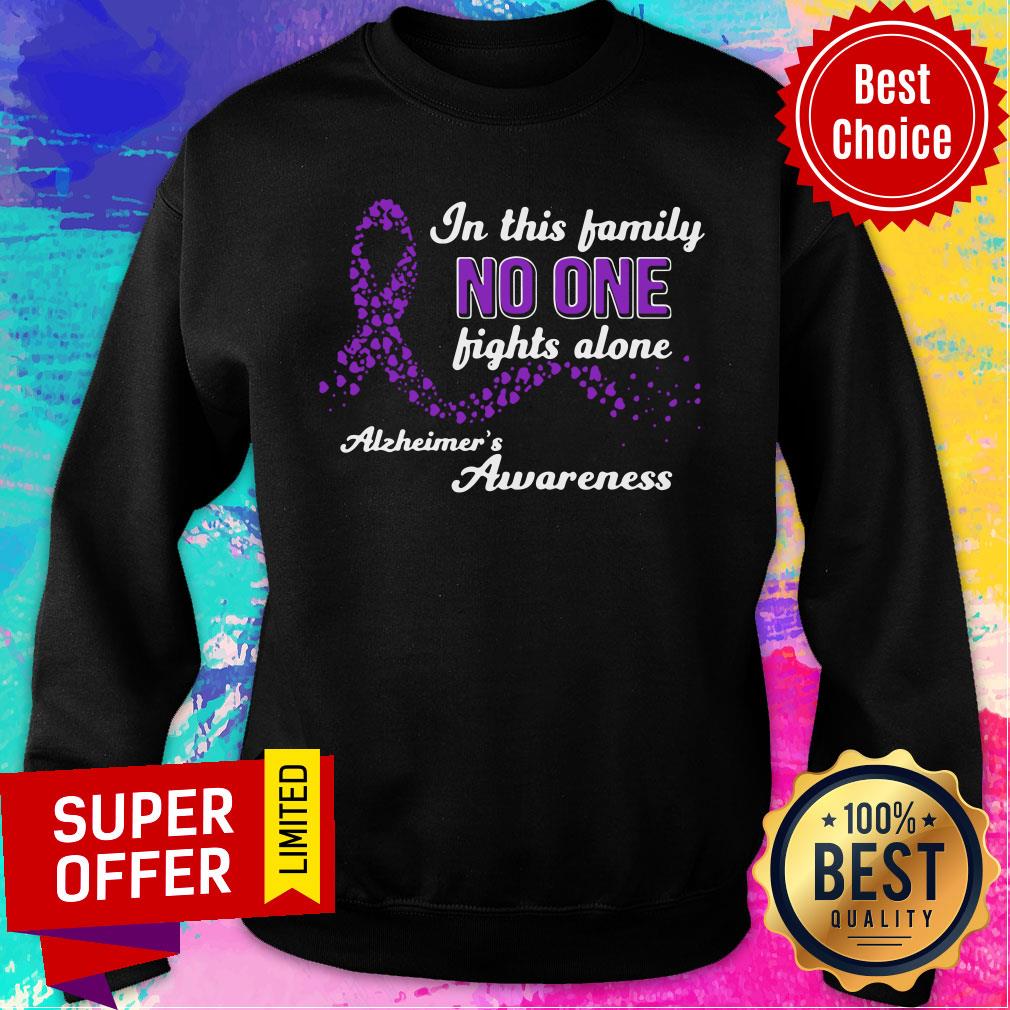In This Family No One Fights Alone Alzheimer's Awareness Shirt - Image 5