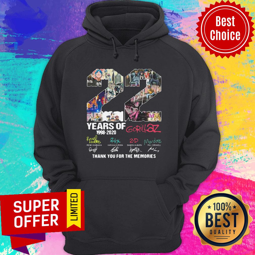 Funny 22 Years Of 1998 2020 Gorillaz Signatures Shirt - Image 5