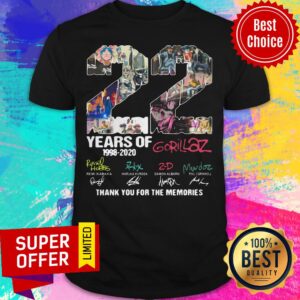 Funny 22 Years Of 1998 2020 Gorillaz Signatures Shirt