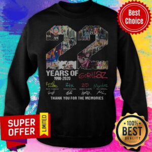 Alternative view of Funny 22 Years Of 1998 2020 Gorillaz Signatures Shirt