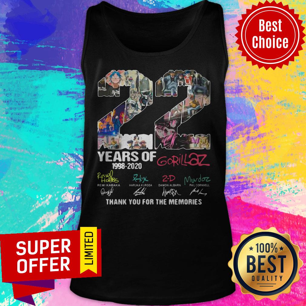 Funny 22 Years Of 1998 2020 Gorillaz Signatures Shirt - Image 4
