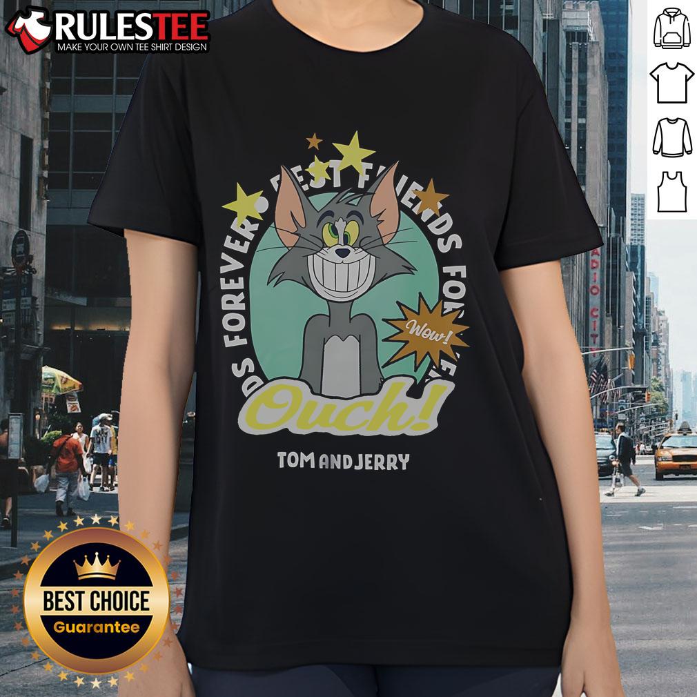 Funny Tom & Jerry Ouch Forever Best Friends T-Shirt - Image 3