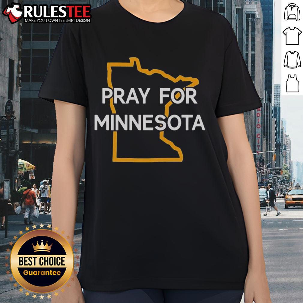 Good Pray For Minnesota State Outline T-Shirt - Image 3