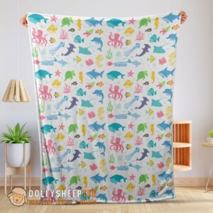 Happy Hot Under The Sea Pattern Blanket Fleece Customized Blanket