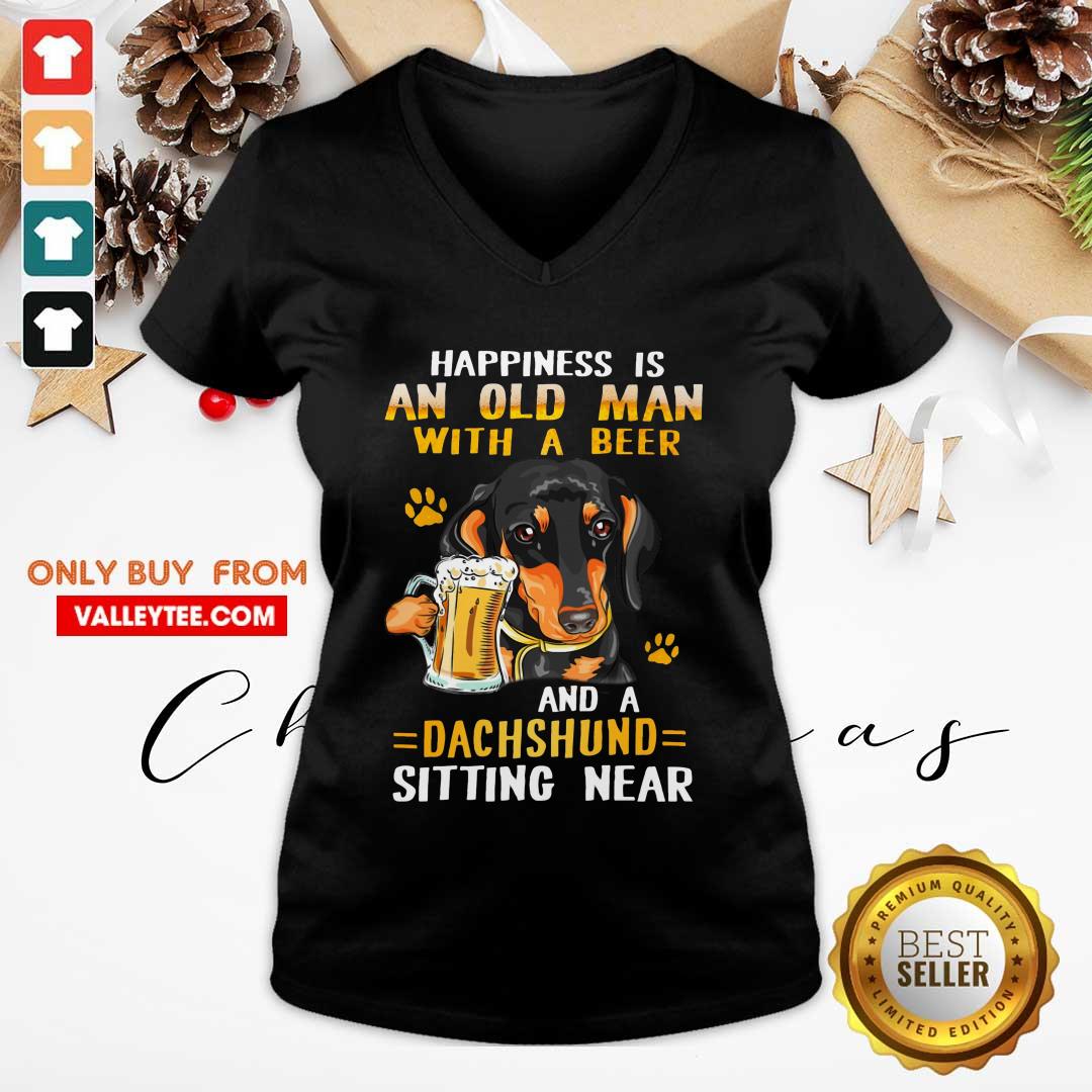 And Old Man With A Beer Dachshund Shirt - Image 3